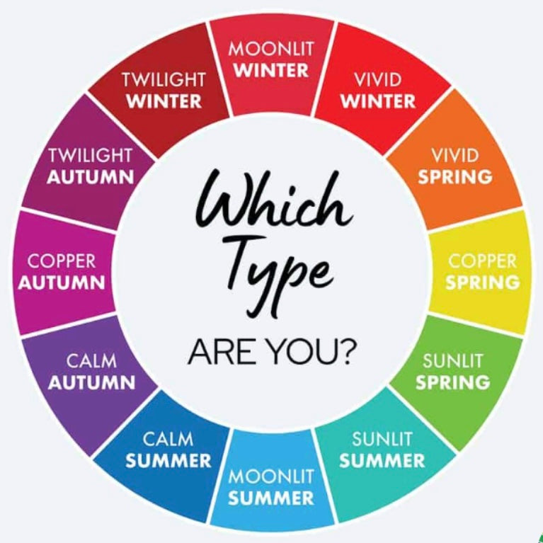 Which type are you? Twilight winter, moonlit winter, vivid winter, vivid spring, copper spring, sunlit spring, sunlit summer, moonlit summer, calm summer, calm autumn, copper autumn, twilight autumn, 