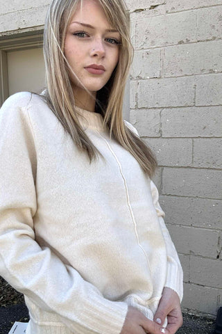 Nichole Oatmeal Raglan Sleeve Sweater