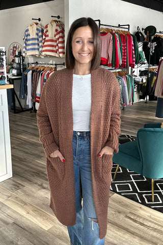 Mila Brown Knit Cardigan