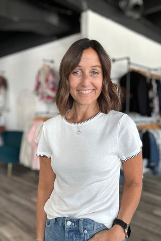 Wren Jersey Tee w/ Black Stitching