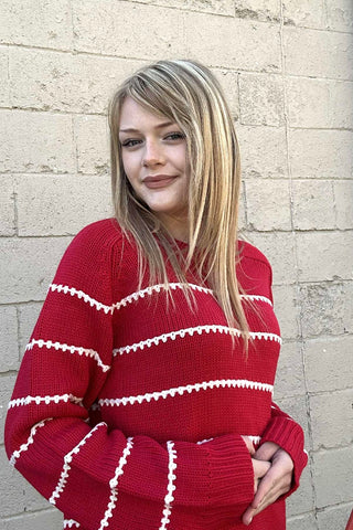 Estee Red Striped Sweater