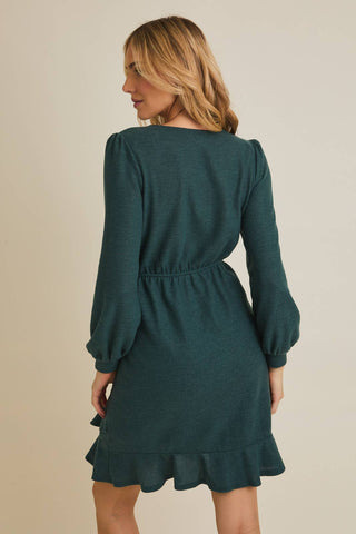Piper Long Sleeve Surplice Mini Dress