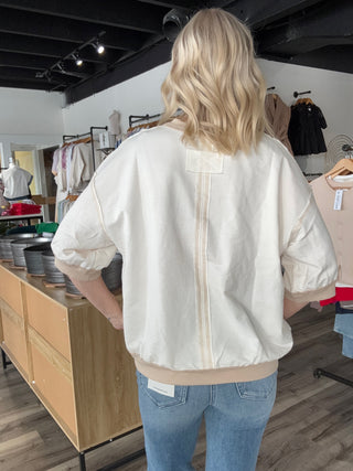 Gabrielle Cream Raglan Knit Top