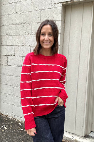 Estee Red Striped Sweater