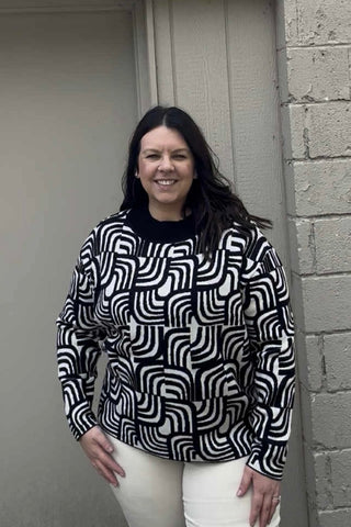 APNY Estelle Jacquard Pattern Sweater