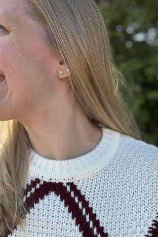 Charlie B Cabernet Crew Diamond Sweater