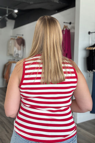 Willow Stripe Button Front Tank