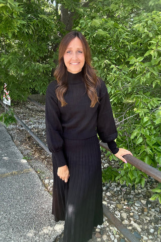 Brook Black Mock Top