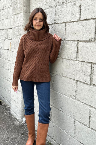 Charlie B Diagonal Cowl Neck Sweater