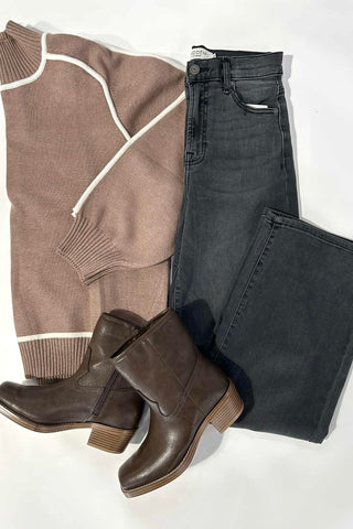 Black High Rise 31" Inseam Dad Jean