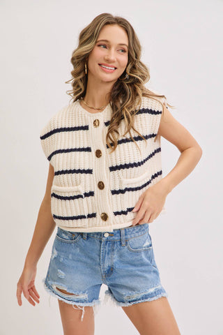 Miranda Striped Sweater Vest