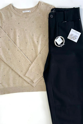 Eliza Rhinstone Embellished Sweater