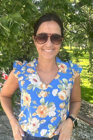 Harrah Floral Flutter Top