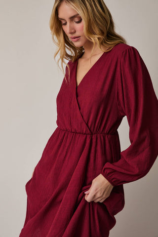 Dakota Surplice Flare Midi Dress