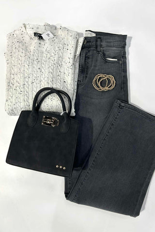 Black High Rise 31" Inseam Dad Jean