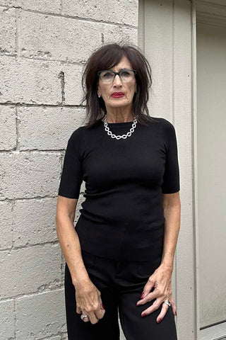 Joelle Half Sleeve Rib Knit Top