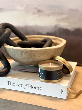 Matte Gold Travel Tin Soy Candle