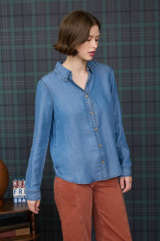 Gretchen Chambray Button Down Top