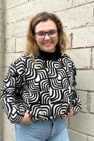 APNY Estelle Jacquard Pattern Sweater