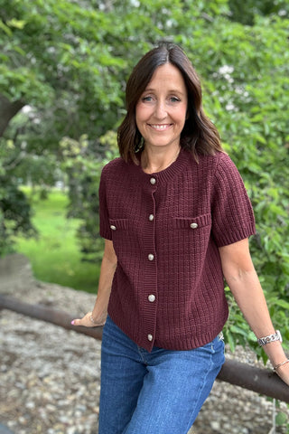 Lisa Short Sleeve Button Cardi