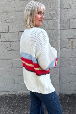 Jordyn Ivory Striped Cardigan