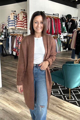 Mila Brown Knit Cardigan