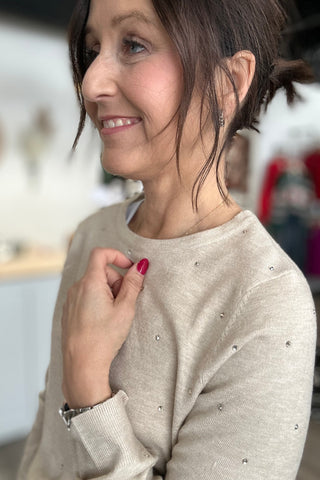 Eliza Rhinstone Embellished Sweater