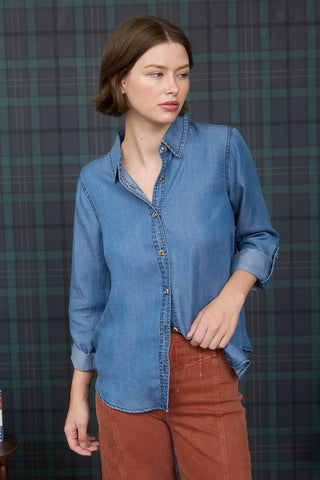 Gretchen Chambray Button Down Top