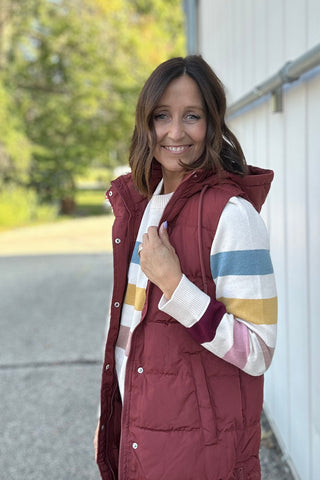 Madison Long Puffer Vests-3 colors!