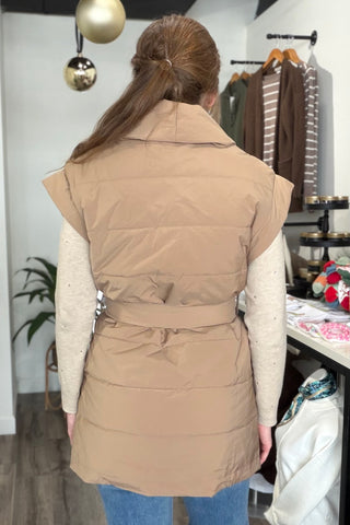 Jenni PADDED WRAP VEST WITH SHAWL COLLAR