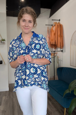 Micki Medallion Print Top