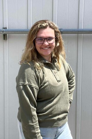 Karrie Green Snap Collar Pullover