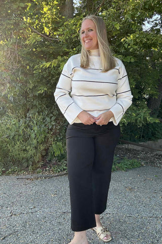 Charlie B Black Wide Leg Pants w/ Pockets