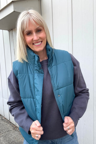 Jamie Teal Puffer Vest