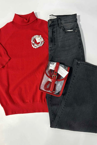 Black High Rise 31" Inseam Dad Jean