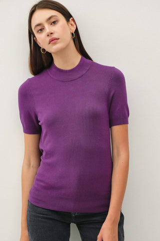 Sylvie Short Sleeve Mock Neck Sweater