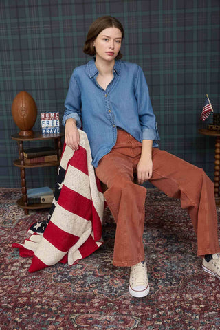 Gretchen Chambray Button Down Top