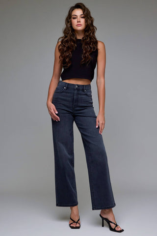 Black High Rise 31" Inseam Dad Jean