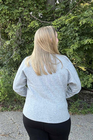 Charlie B Gray Dolman Sleeve Sweater