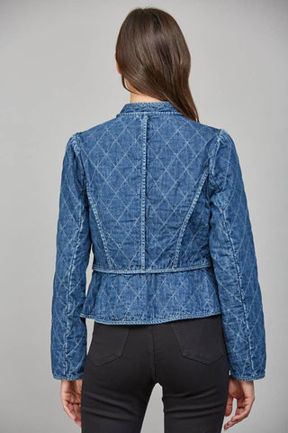 Marie ZIP-UP FRONT CLOSURE QUILTED DENIM JACKET
