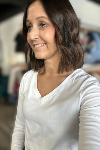 Helena Long Sleeve V Neck Tee