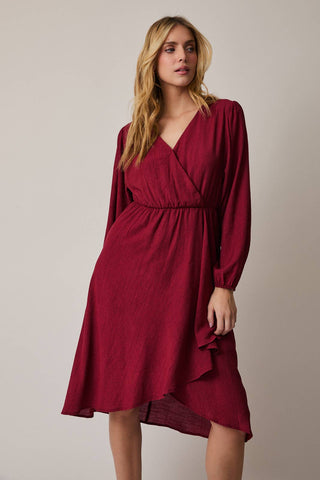 Dakota Surplice Flare Midi Dress