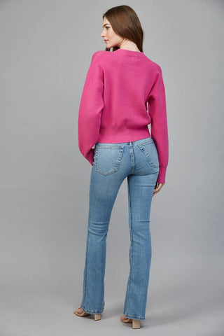 Sylvie ROUND NECKLINE BUTTON CLOSURE CARDIGAN