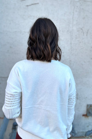 Casee Ivory V Neck Pullover Sweater