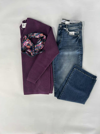 Carrie Mini Waffle V Neck-2 Colors!