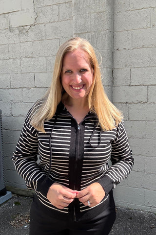 Aimee Striped Zip Cardigan
