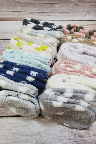 Fuzzy Polka Dot Socks