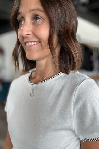 Wren Jersey Tee w/ Black Stitching