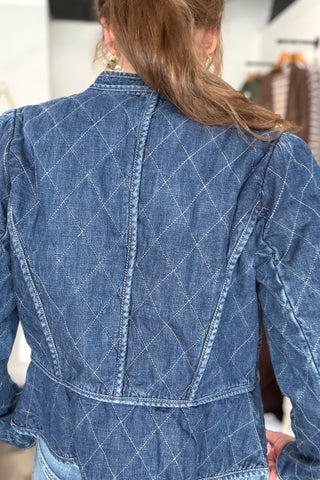 Marie ZIP-UP FRONT CLOSURE QUILTED DENIM JACKET
