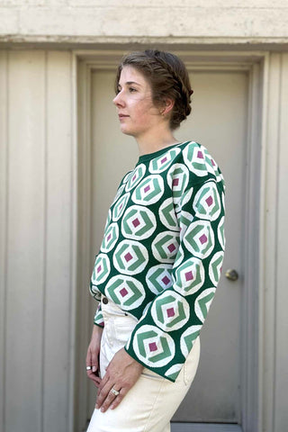 APNY Emmie Abstract Geo Pattern Sweater